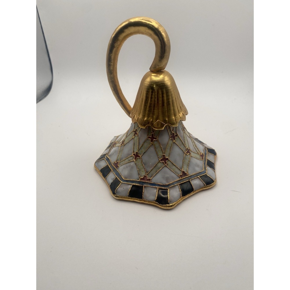 Vintage Brass And Cloisonné Ornamental Bell